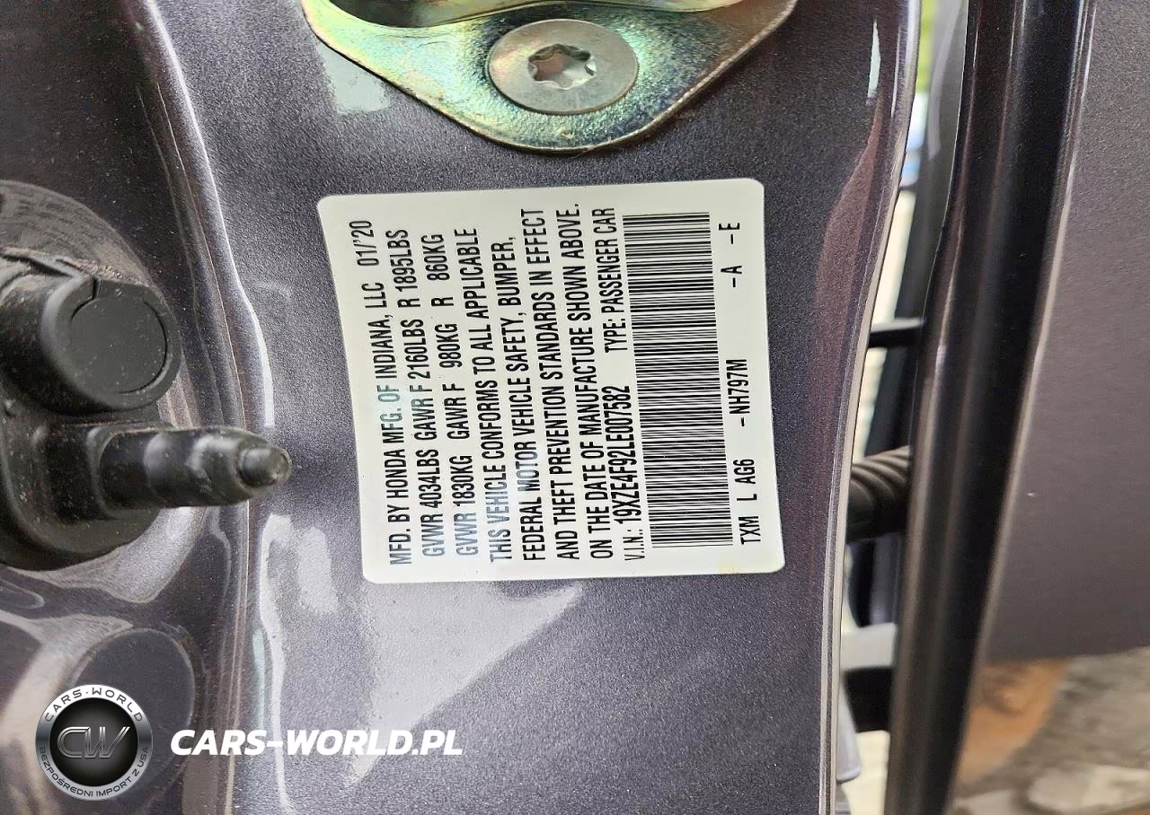 2020 Honda Insight Touring VIN:19XZE4F92LE007582 - 13