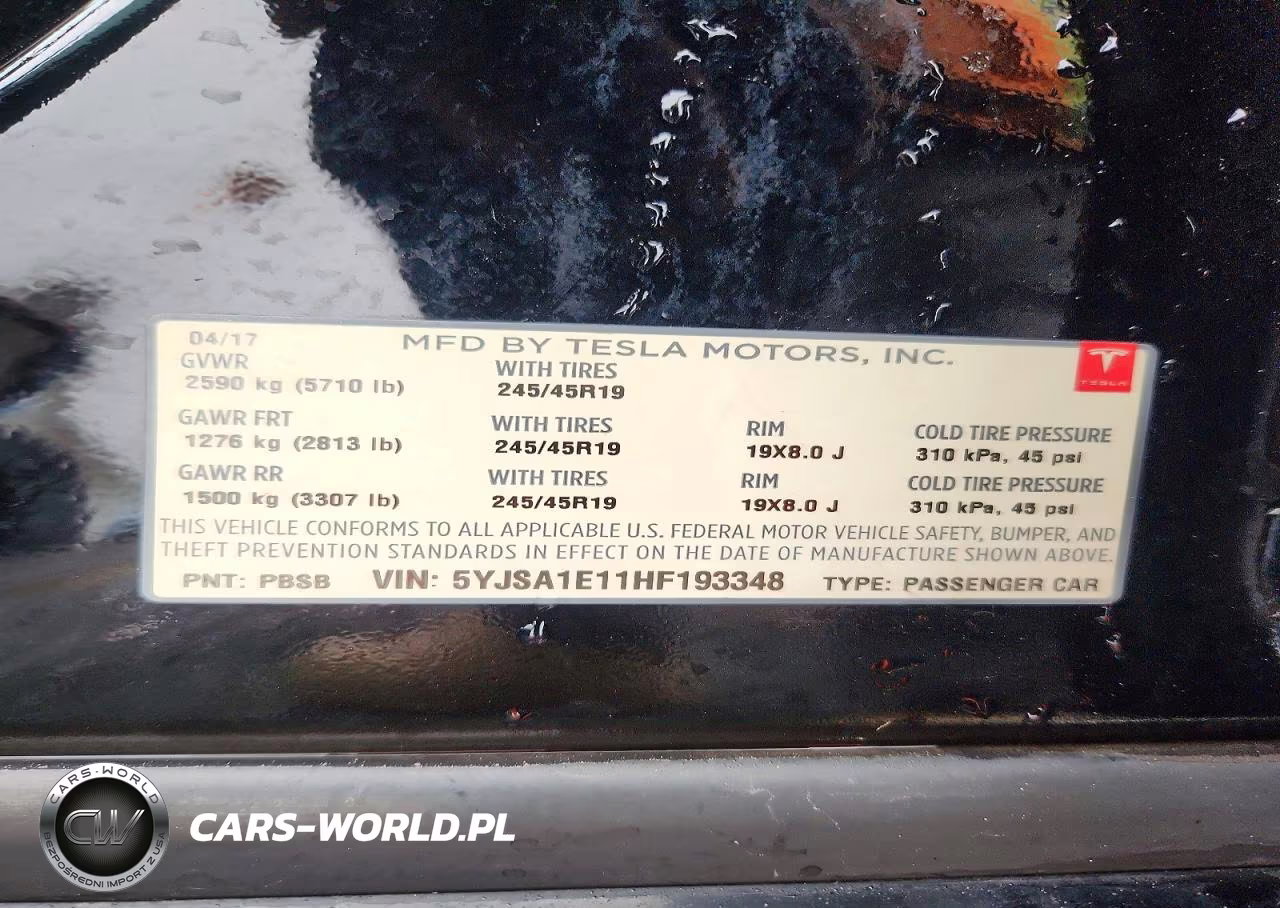 2017 Tesla Model S VIN:5YJSA1E11HF193348 - 12