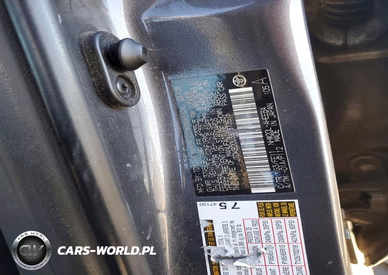 2008 Toyota Prius Base VIN:JTDKB20U383373576 - 12