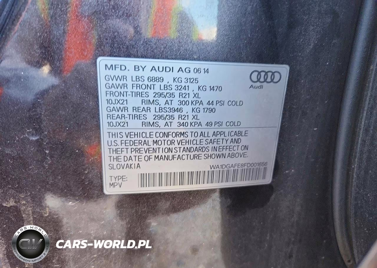 2015 Audi Q7 Prestige VIN:WA1DGAFE8FD001656 - 14