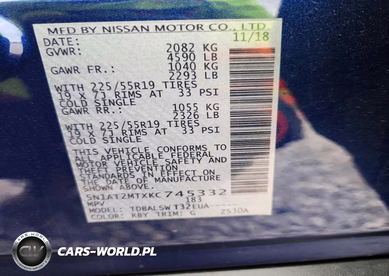 2019 Nissan Rogue Sl VIN:5N1AT2MTXKC745332 - 14