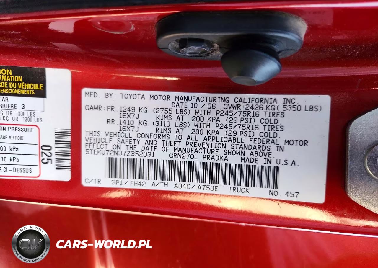 2007 Toyota Tacoma Double Cab Prerunner Long Bed VIN:5TEKU72N37Z352031 - 12