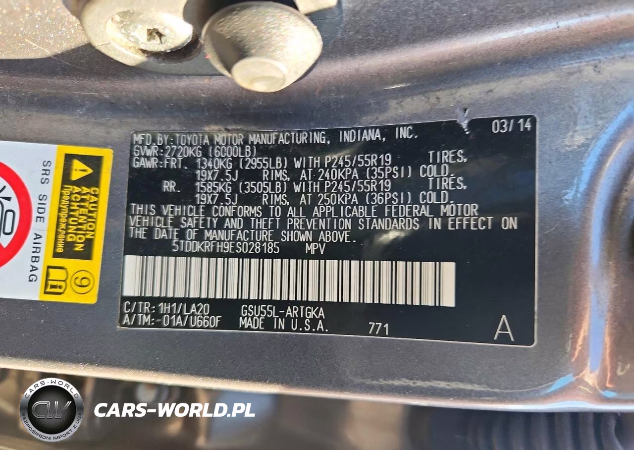 2014 Toyota Highlander Limited Platinum VIN:5TDDKRFH9ES028185 - 14