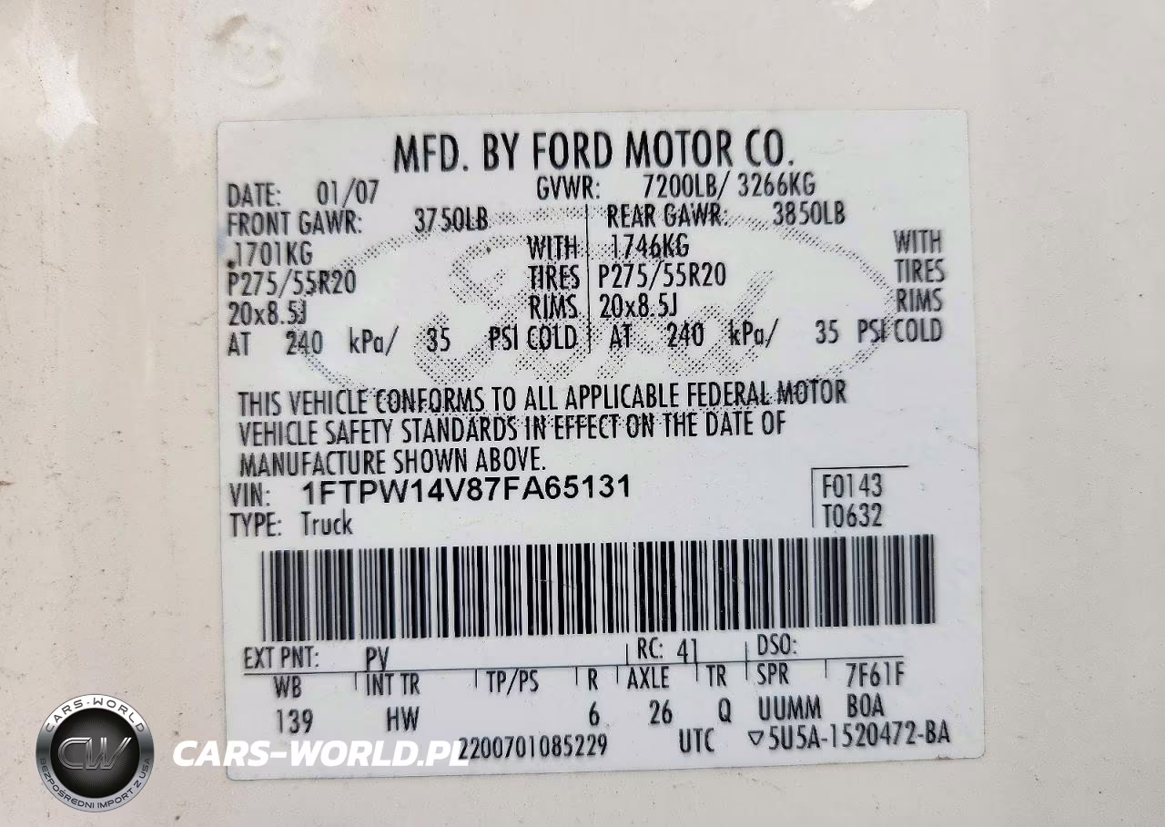 2007 Ford F150 Supercrew VIN:1FTPW14V87FA65131 - 12