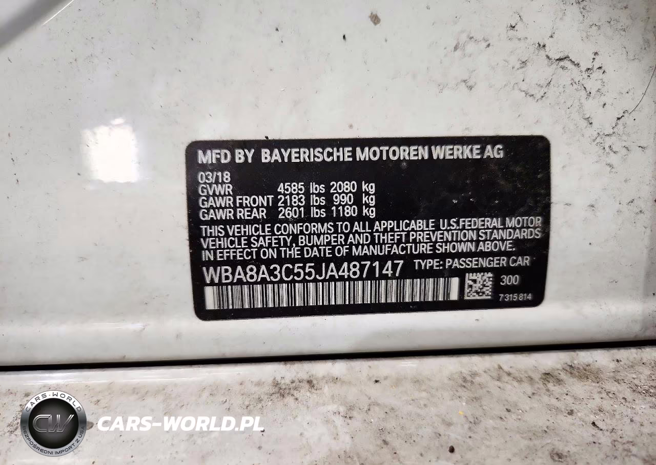 2018 BMW 320 Xi VIN:WBA8A3C55JA487147 - 12
