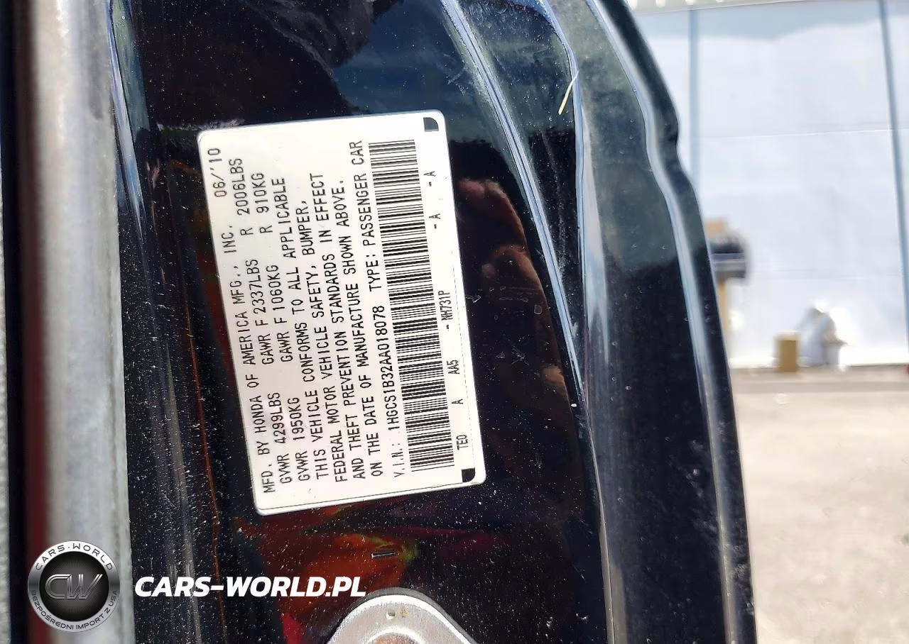2010 Honda Accord Lx VIN:1HGCS1B32AA018078 - 13