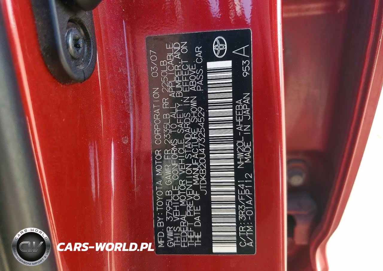 2007 Toyota Prius Base VIN:JTDKB20U473254529 - 12