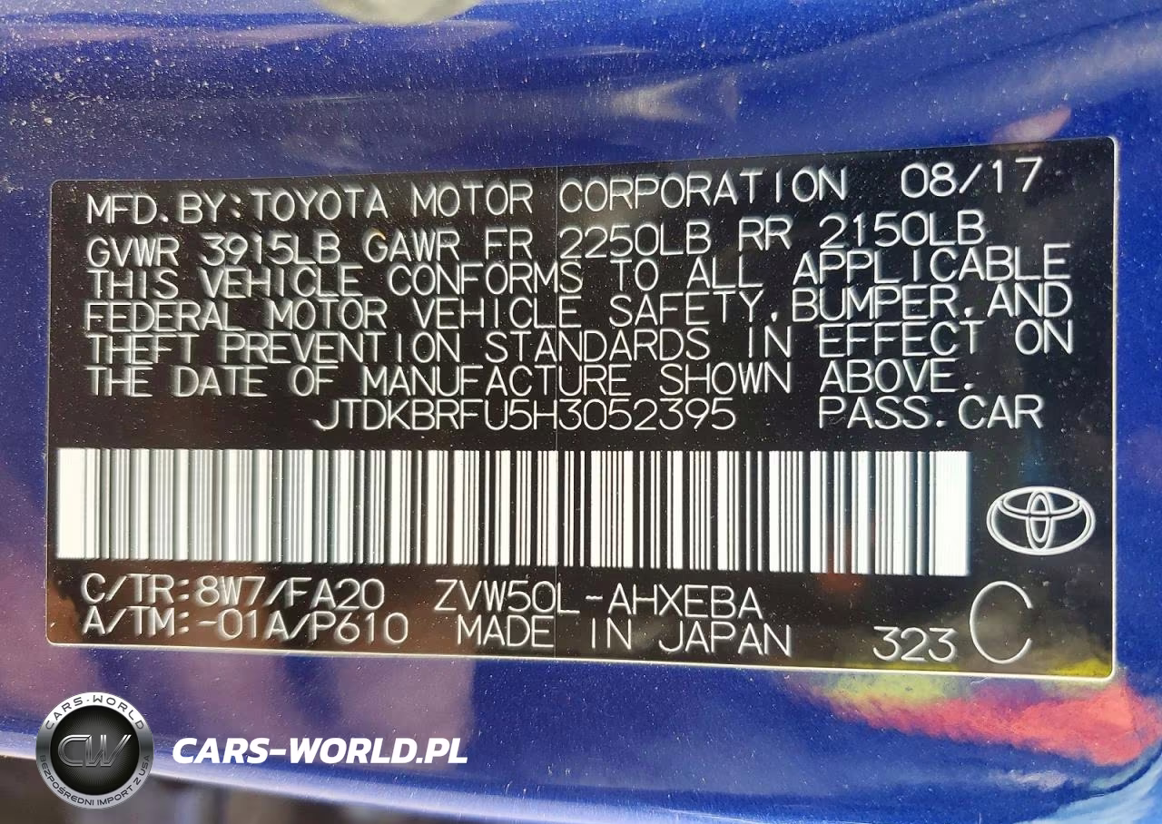 2017 Toyota Prius Two VIN:JTDKBRFU5H3052395 - 13