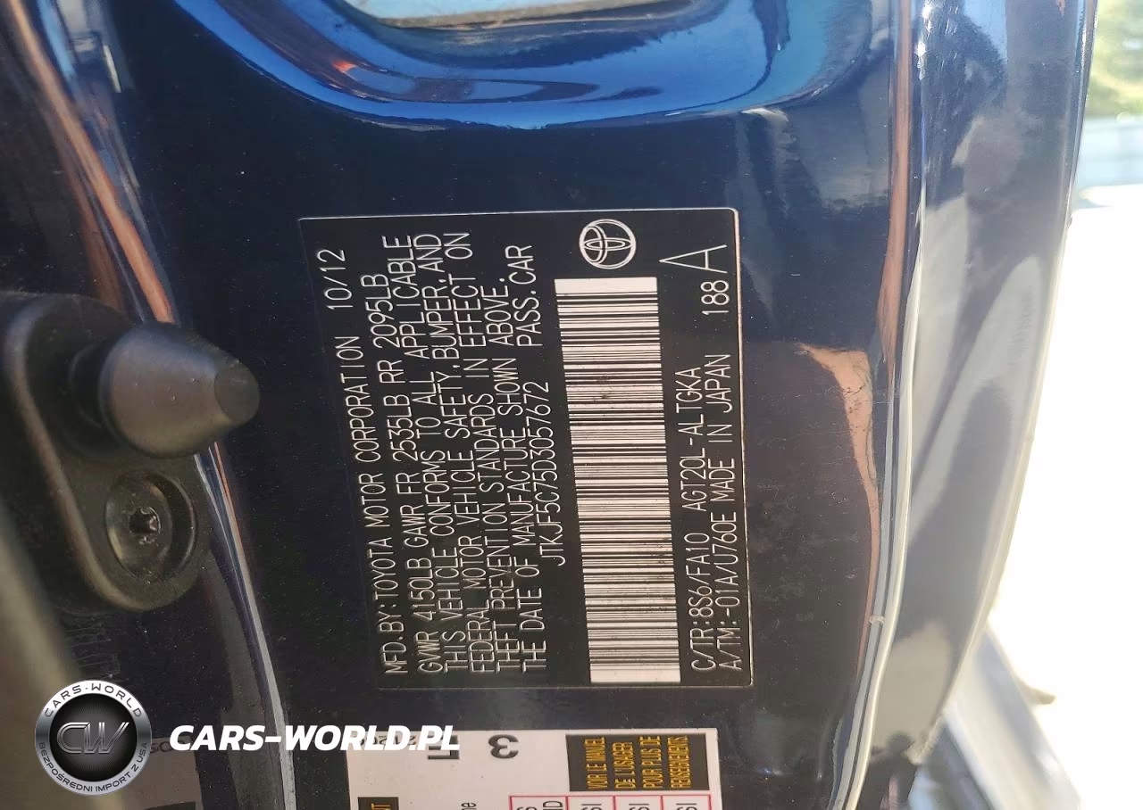 2013 Scion Tc Base VIN:JTKJF5C75D3057672 - 12