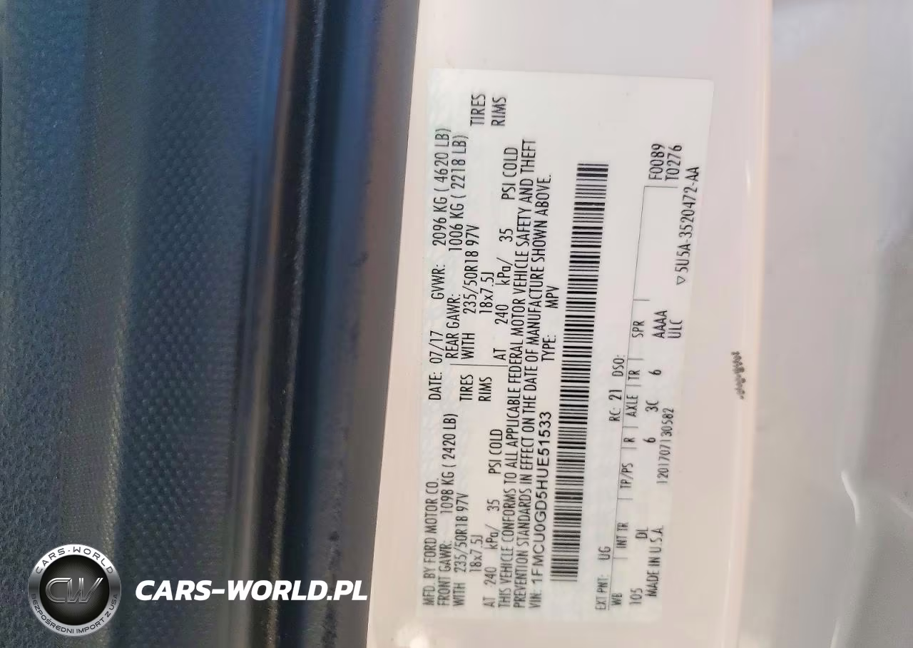 2017 Ford Escape Se VIN:1FMCU0GD5HUE51533 - 14