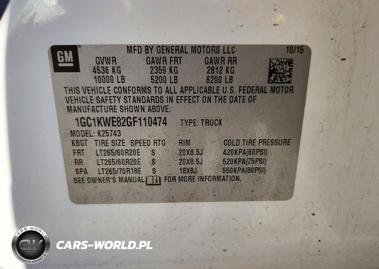 2016 Chevrolet Silverado K2500 Heavy Duty Ltz VIN:1GC1KWE82GF110474 - 12