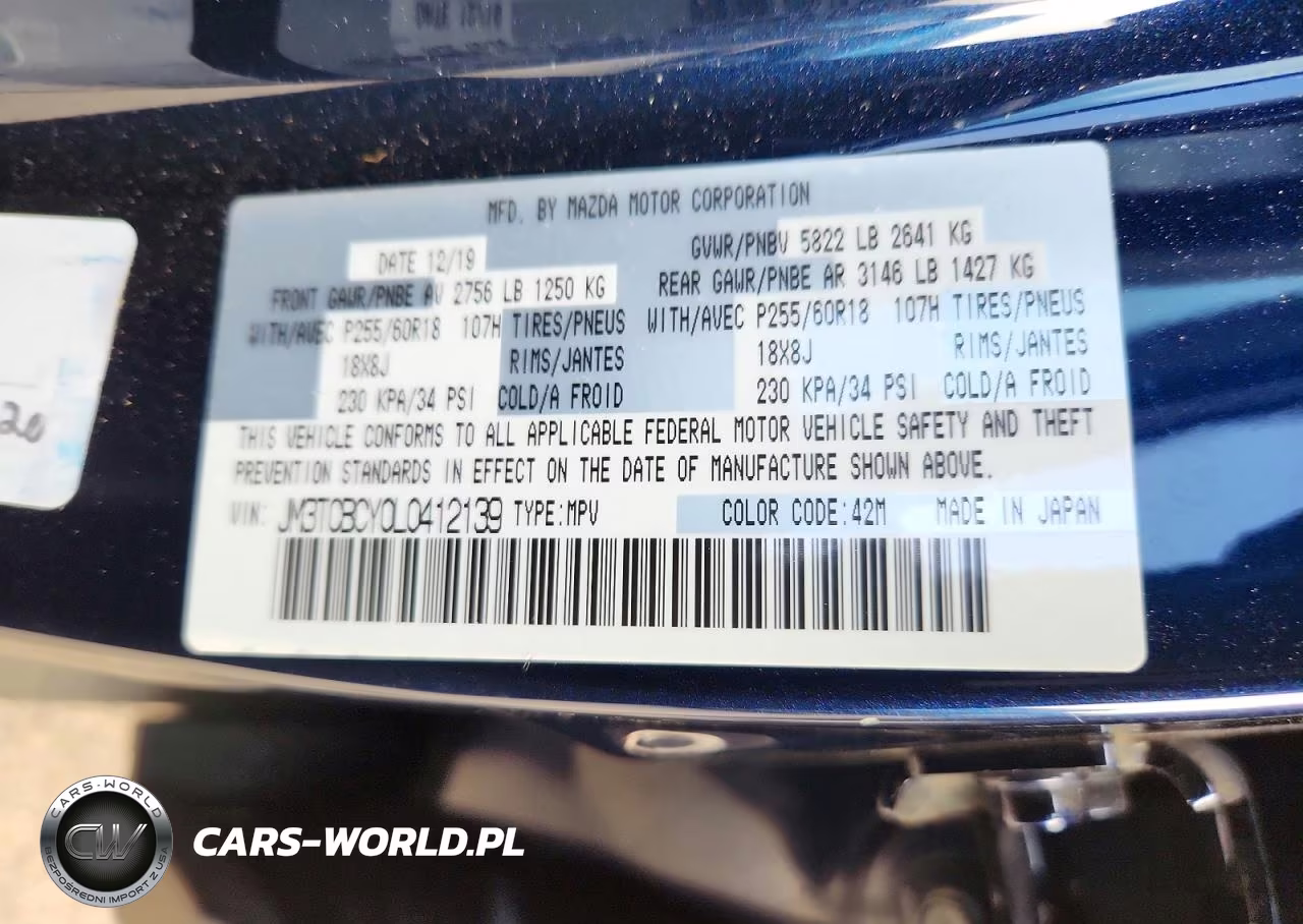 2020 Mazda Cx-9 Touring VIN:JM3TCBCY0L0412139 - 13