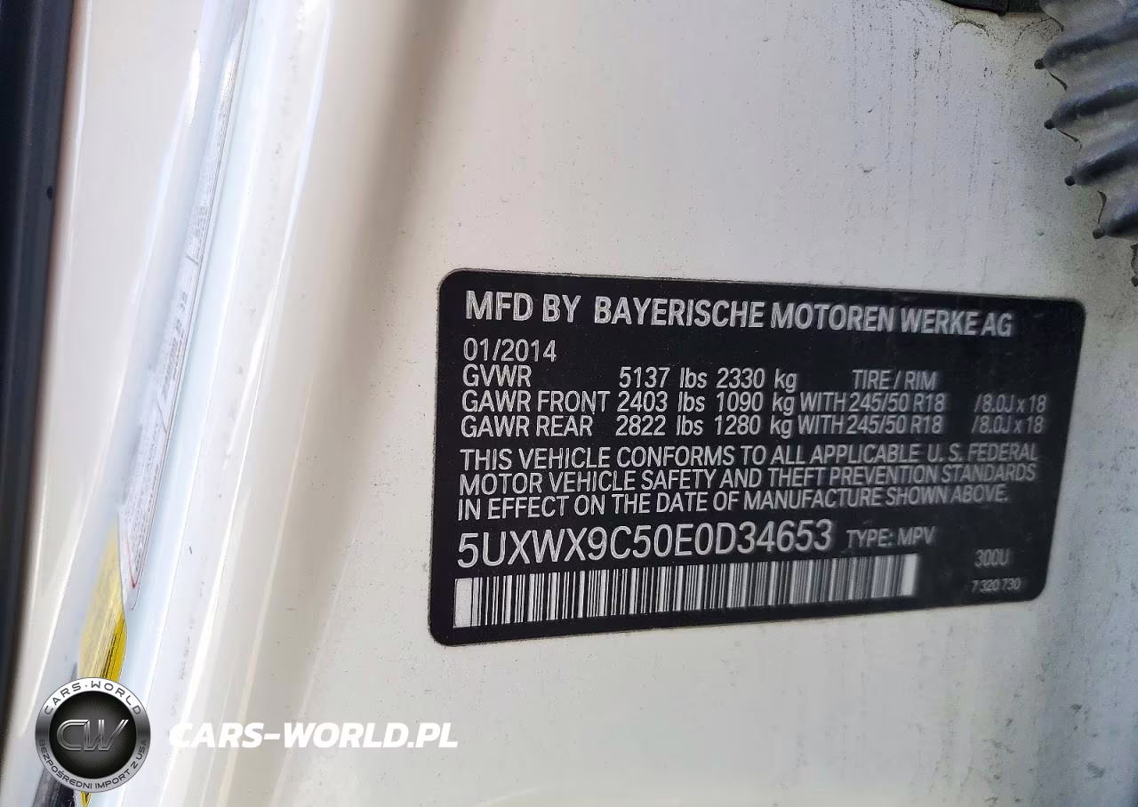 2014 BMW X3 xDrive28I VIN:5UXWX9C50E0D34653 - 13