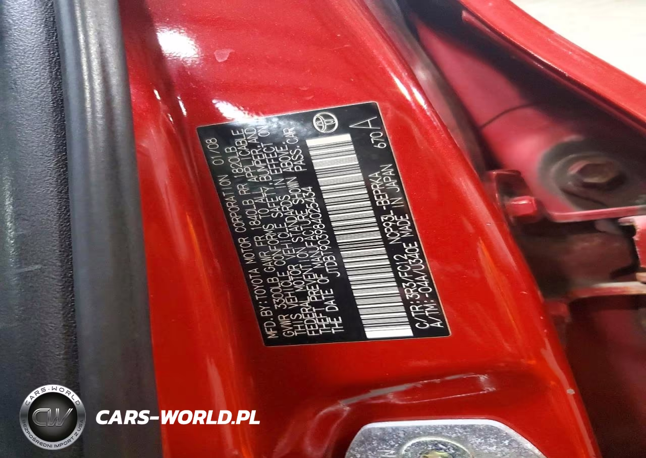 2008 Toyota Yaris Base VIN:JTDBT903984025434 - 12
