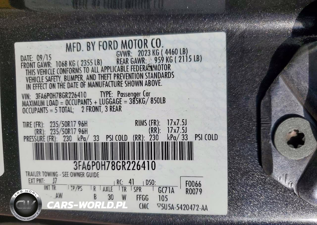 2016 Ford Fusion Se VIN:3FA6P0H78GR226410 - 12