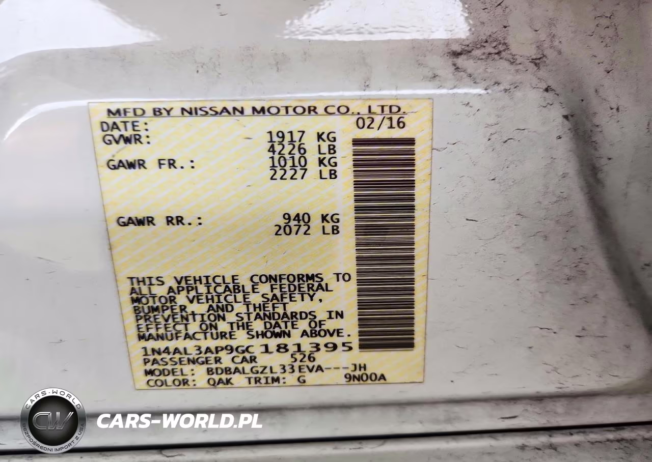 2016 Nissan Altima 2.5 S VIN:1N4AL3AP9GC181395 - 12