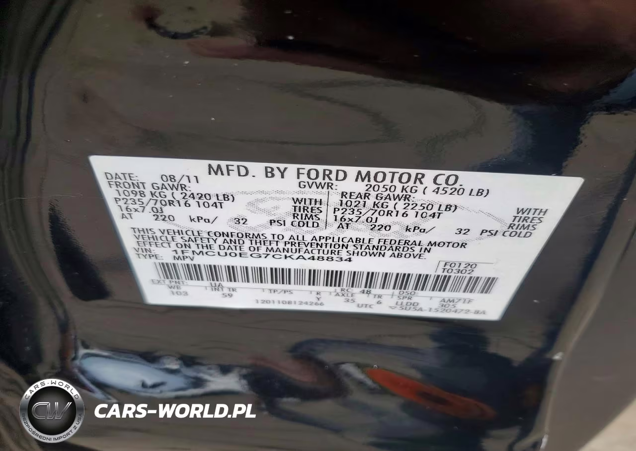 2012 Ford Escape Limited VIN:1FMCU0EG7CKA48834 - 13