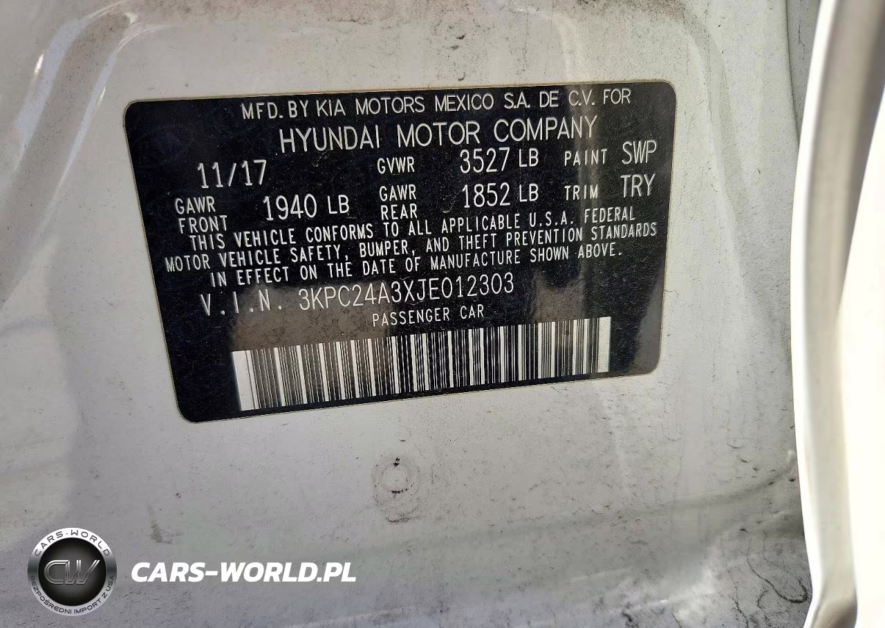 2018 Hyundai Accent Sel VIN:3KPC24A3XJE012303 - 12