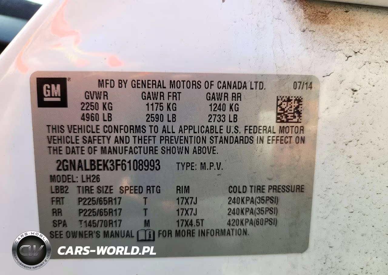 2015 Chevrolet Equinox Lt VIN:2GNALBEK3F6108993 - 12