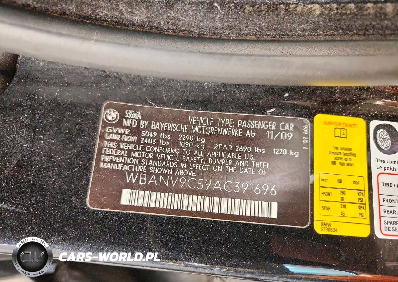 2010 BMW 535I xDrive VIN:WBANV9C59AC391696 - 12