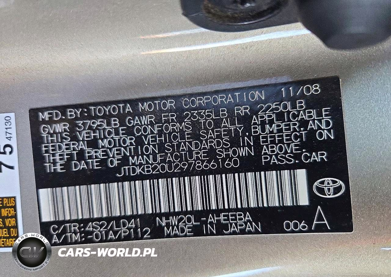 2009 Toyota Prius Base VIN:JTDKB20U297866160 - 12
