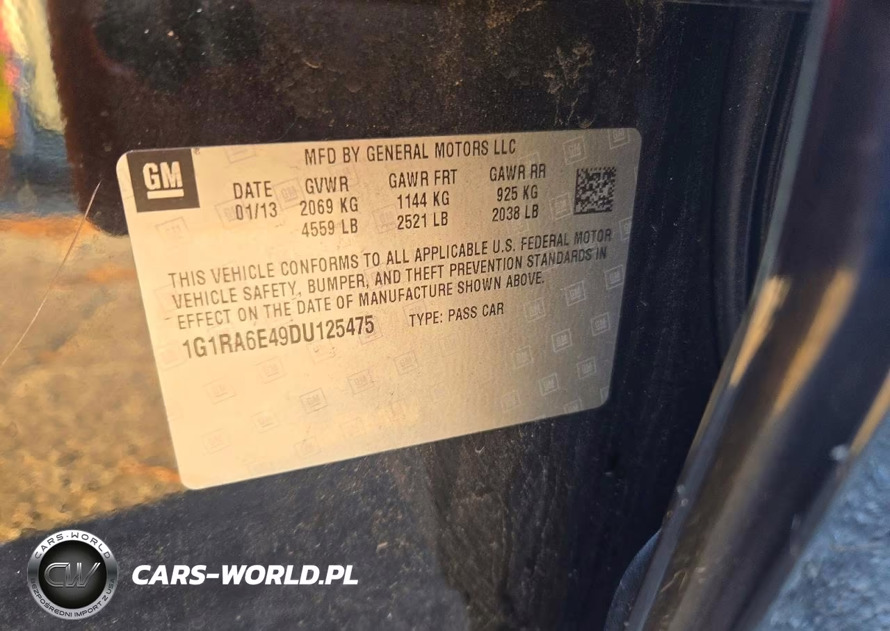 2013 Chevrolet Volt VIN:1G1RA6E49DU125475 - 12