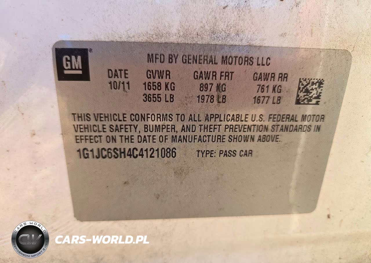 2012 Chevrolet Sonic Lt VIN:1G1JC6SH4C4121086 - 12