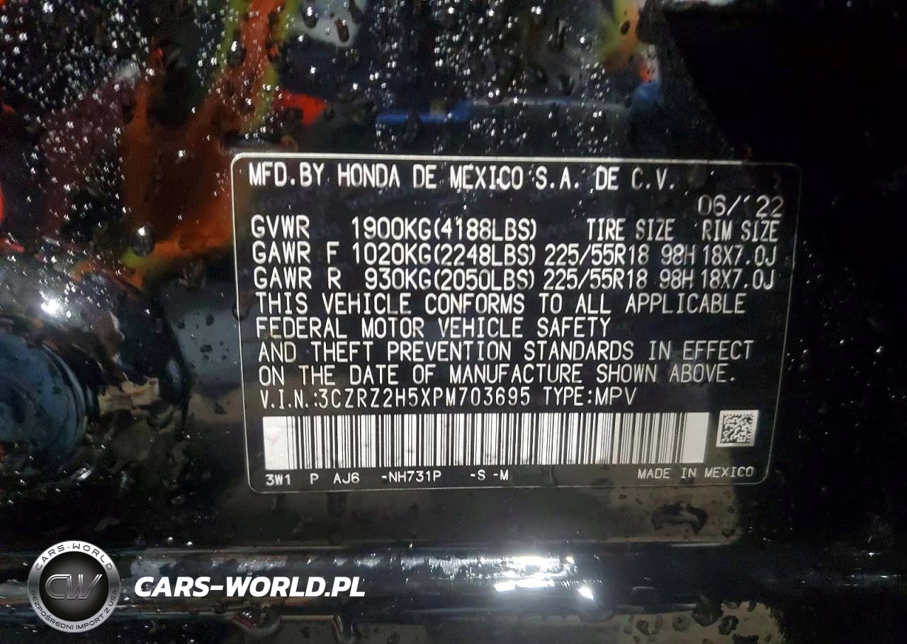 2023 Honda Hr-V Sport VIN:3CZRZ2H5XPM703695 - 12