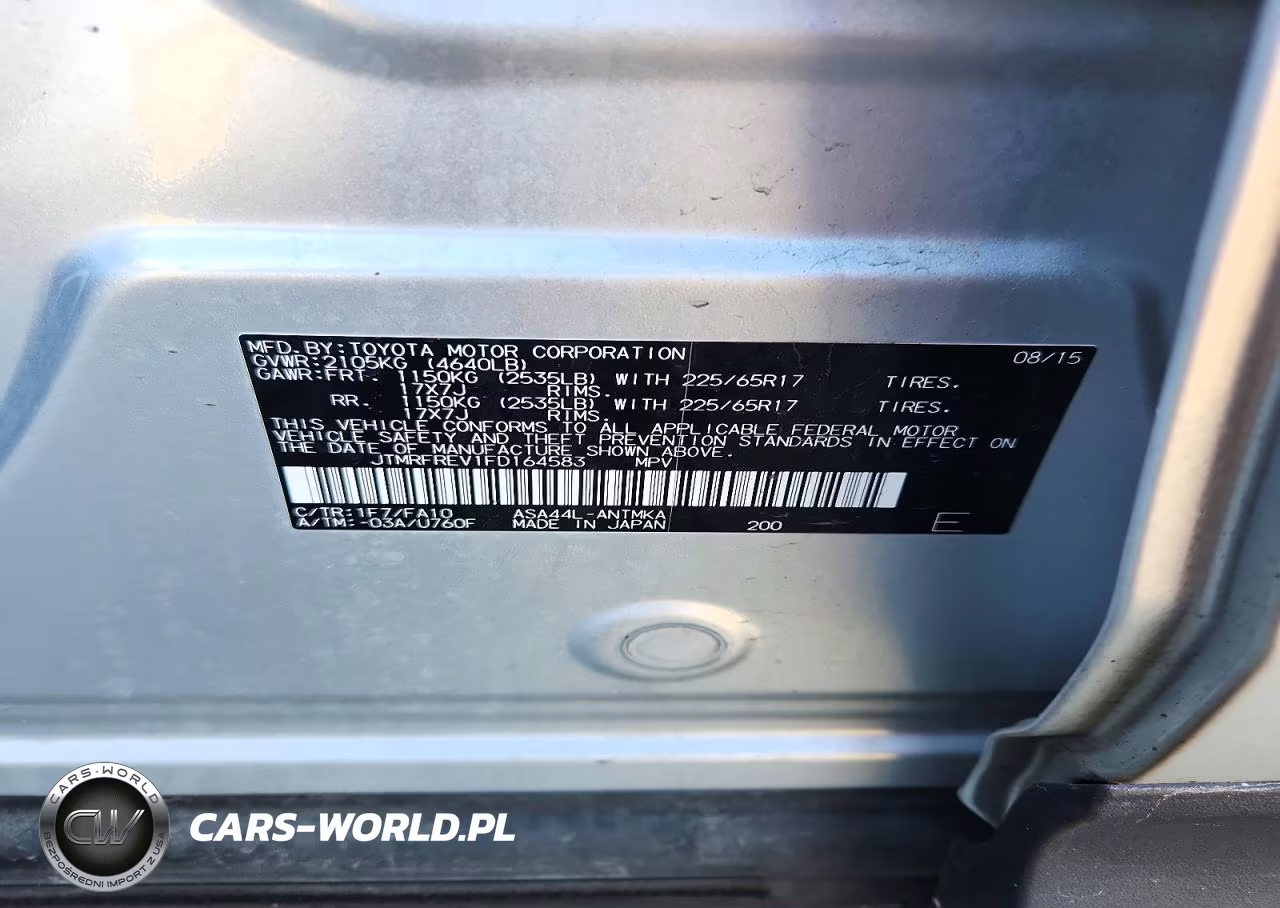 2015 Toyota Rav4 Xle VIN:JTMRFREV1FD164583 - 12