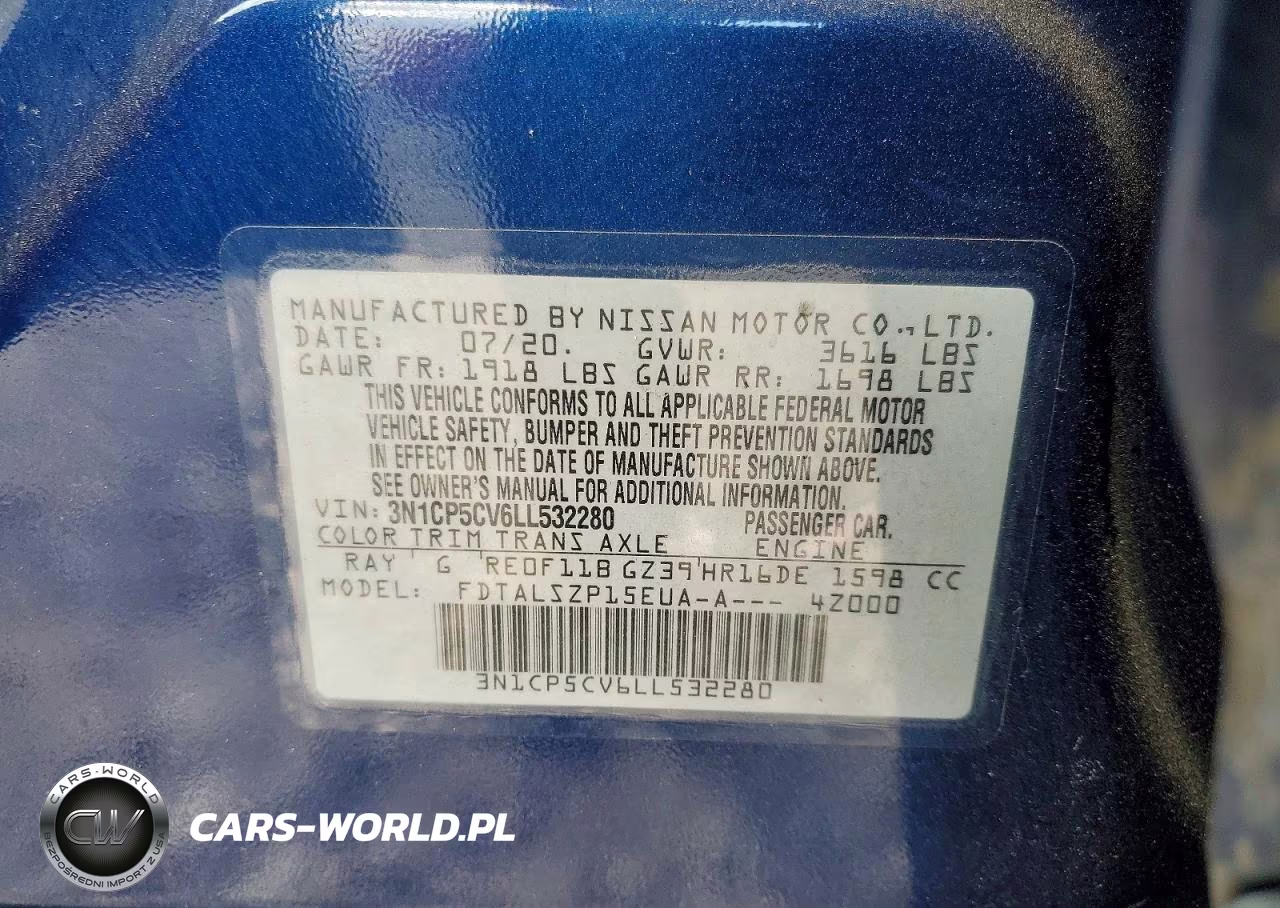 2020 Nissan Kicks Sv VIN:3N1CP5CV6LL532280 - 12