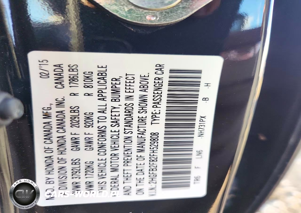 2015 Honda Civic Ex VIN:2HGFB2F82FH529808 - 12