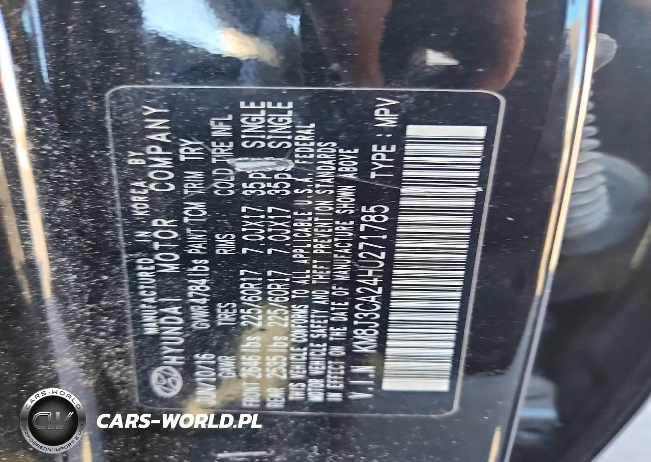 2017 Hyundai Tucson Eco VIN:KM8J3CA24HU271785 - 12