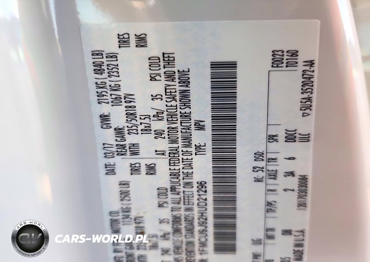 2017 Ford Escape Titanium VIN:1FMCU9J92HUD21296 - 14