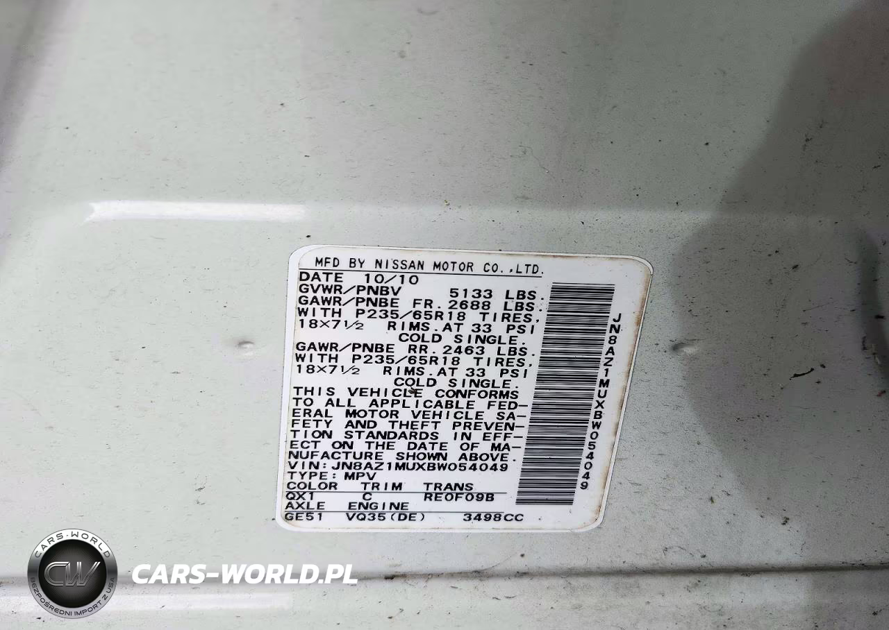 2011 Nissan Murano S VIN:JN8AZ1MUXBW054049 - 13