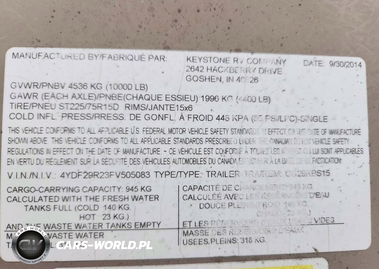 2015 Keystone Other VIN:4YDF29R23FV505083 - 10