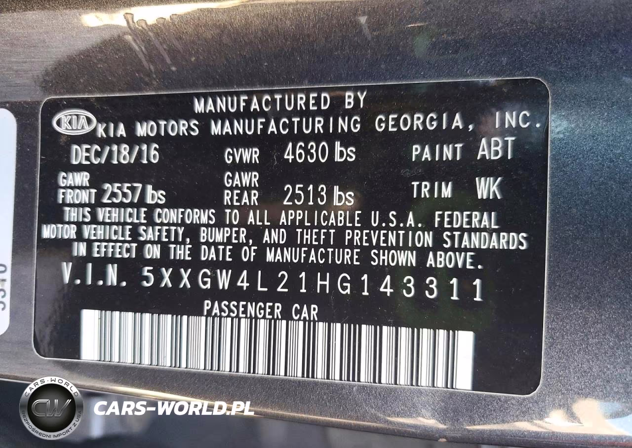 2017 Kia Optima Sx VIN:5XXGW4L21HG143311 - 12