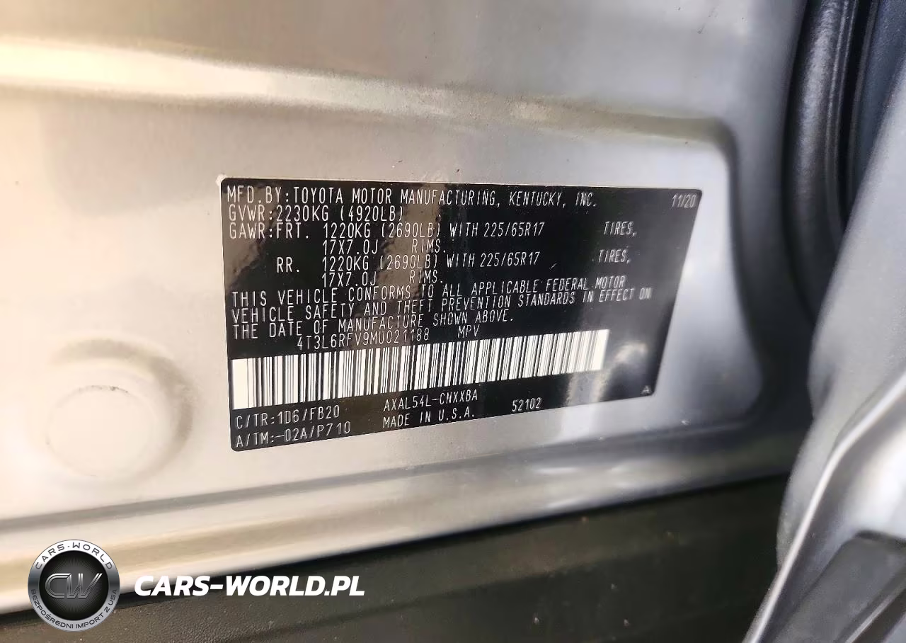 2021 Toyota Rav4 Le VIN:4T3L6RFV9MU021188 - 13