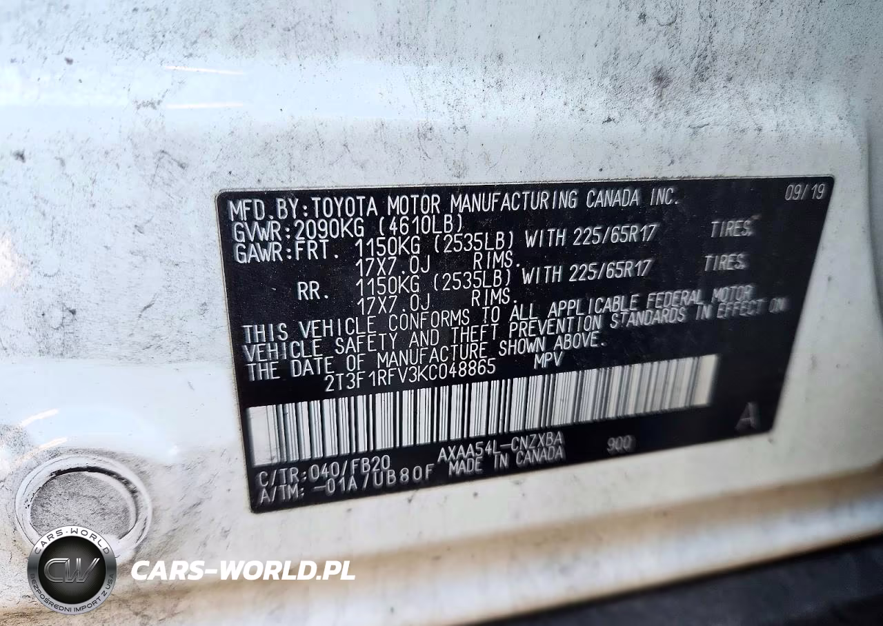 2019 Toyota Rav4 Le VIN:2T3F1RFV3KC048865 - 13