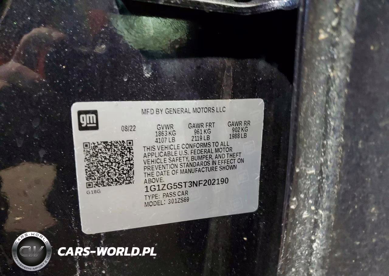 2022 Chevrolet Malibu Rs VIN:1G1ZG5ST3NF202190 - 13