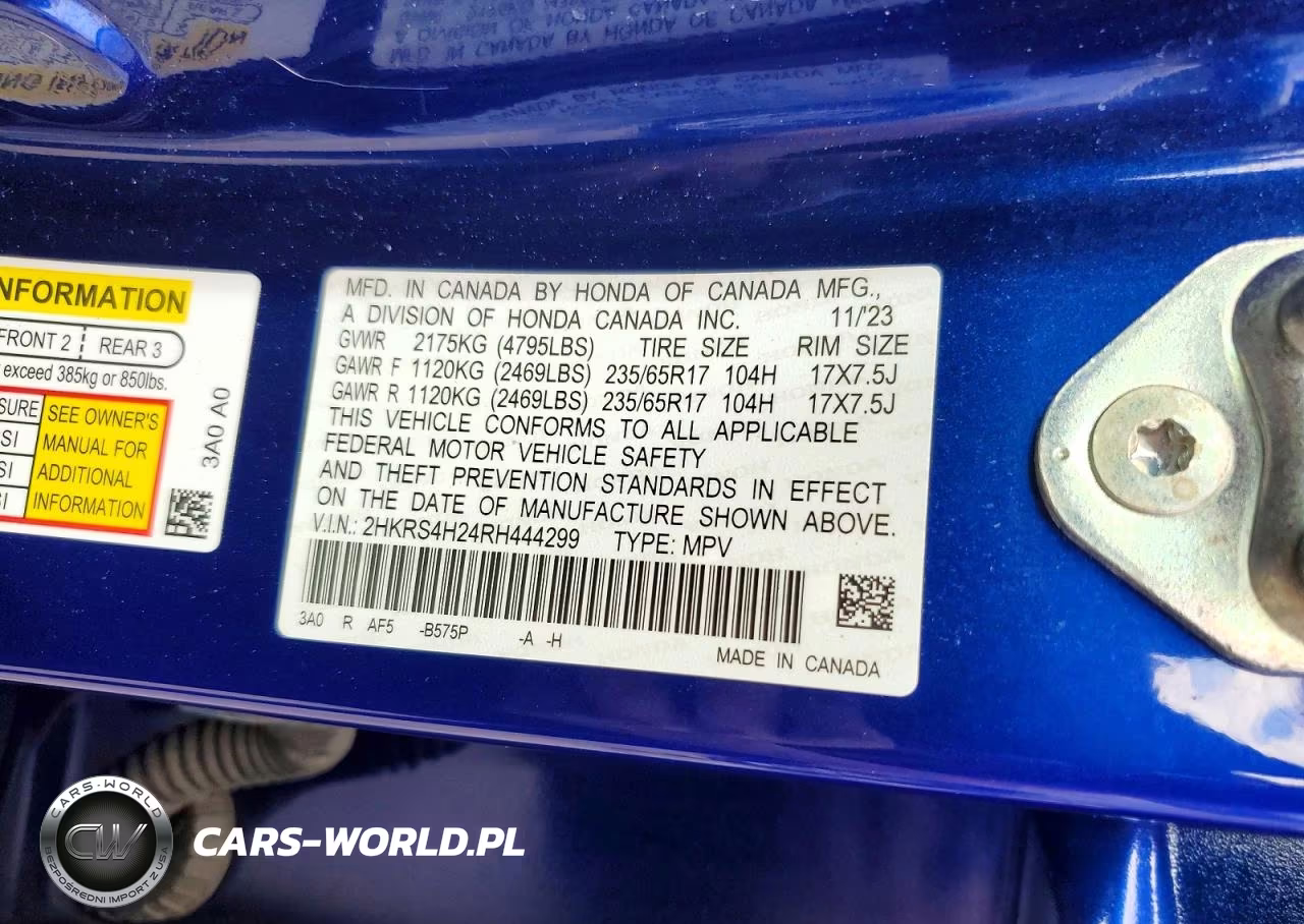 2024 Honda Cr-V Lx VIN:2HKRS4H24RH444299 - 13