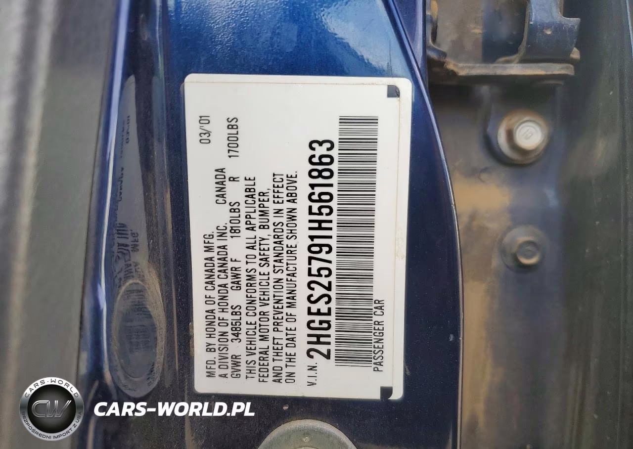 2001 Honda Civic Ex VIN:2HGES25791H561863 - 12