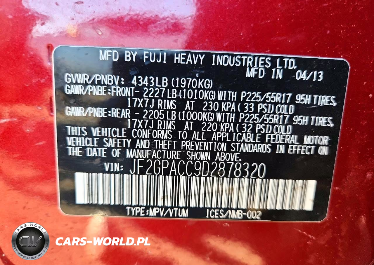 2013 Subaru Xv Crosstrek 2.0 Premium VIN:JF2GPACC9D2878320 - 13