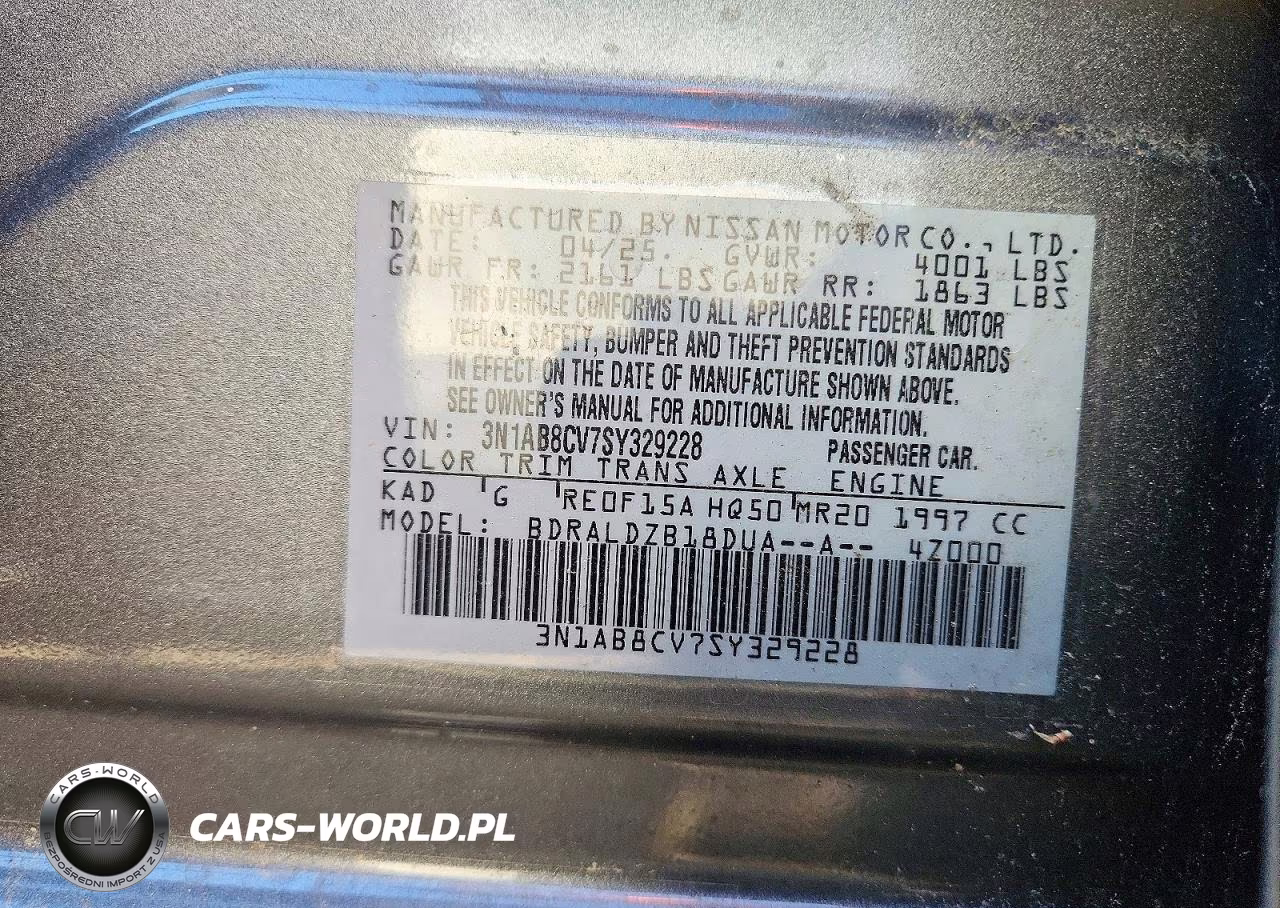 2025 Nissan Sentra Sv VIN:3N1AB8CV7SY329228 - 13