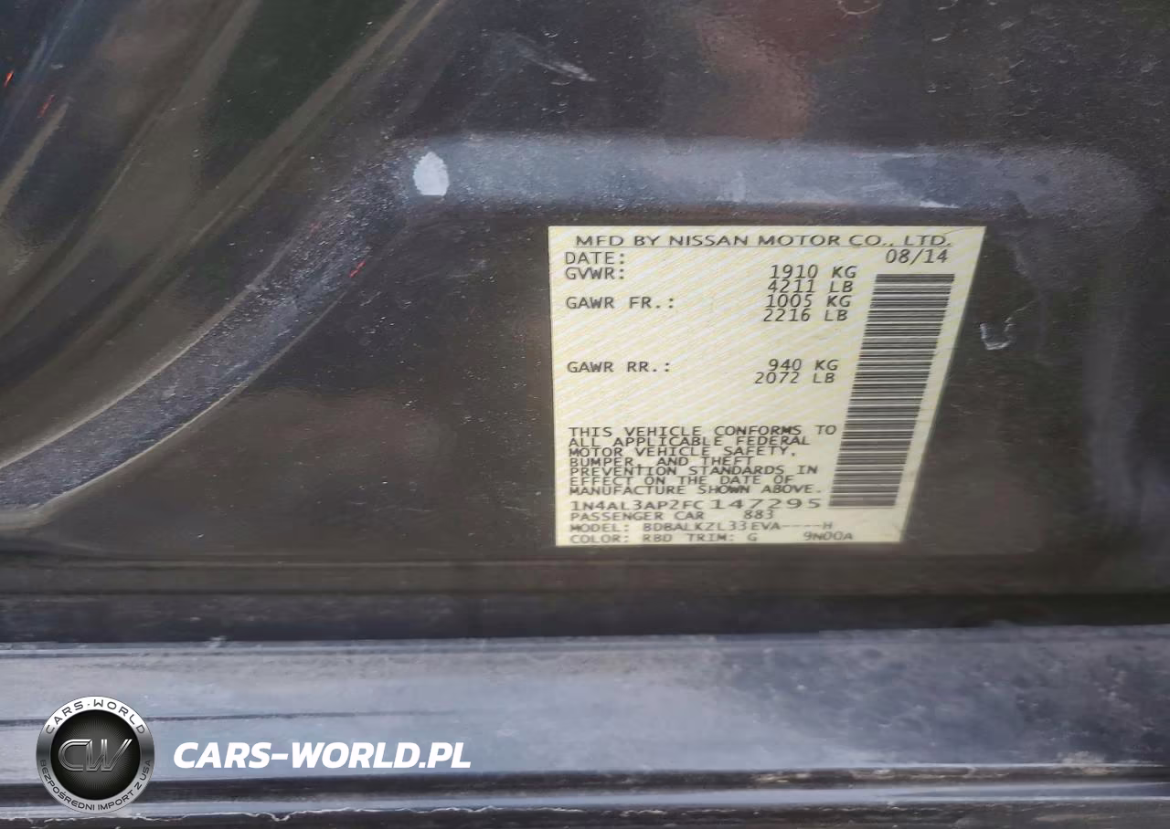 2015 Nissan Altima 2.5 VIN:1N4AL3AP2FC147295 - 12