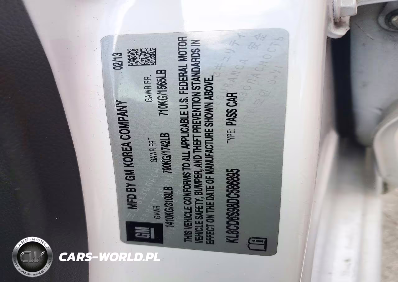 2013 Chevrolet Spark 1Lt VIN:KL8CD6S98DC586895 - 13