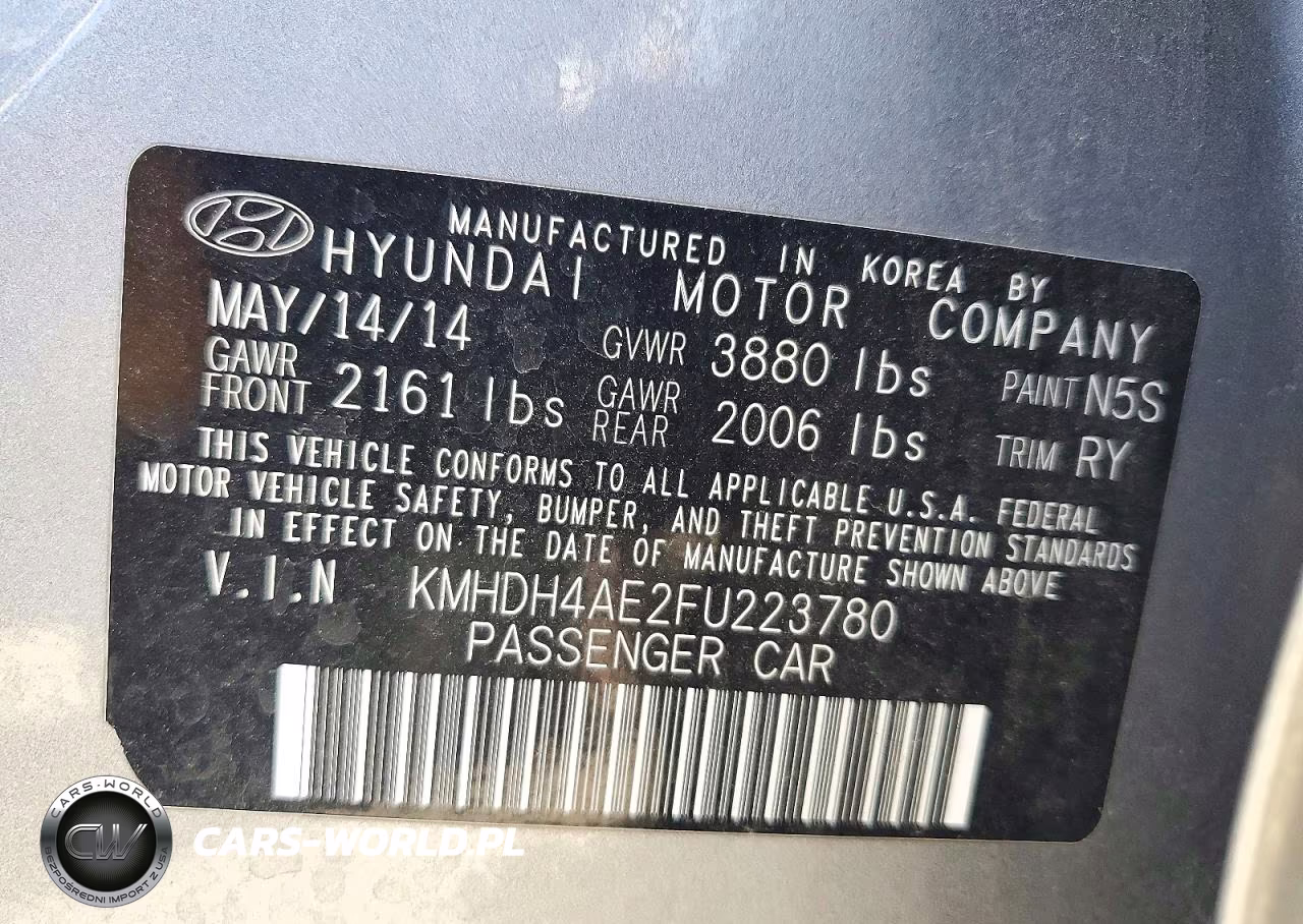 2015 Hyundai Elantra Se VIN:KMHDH4AE2FU223780 - 12