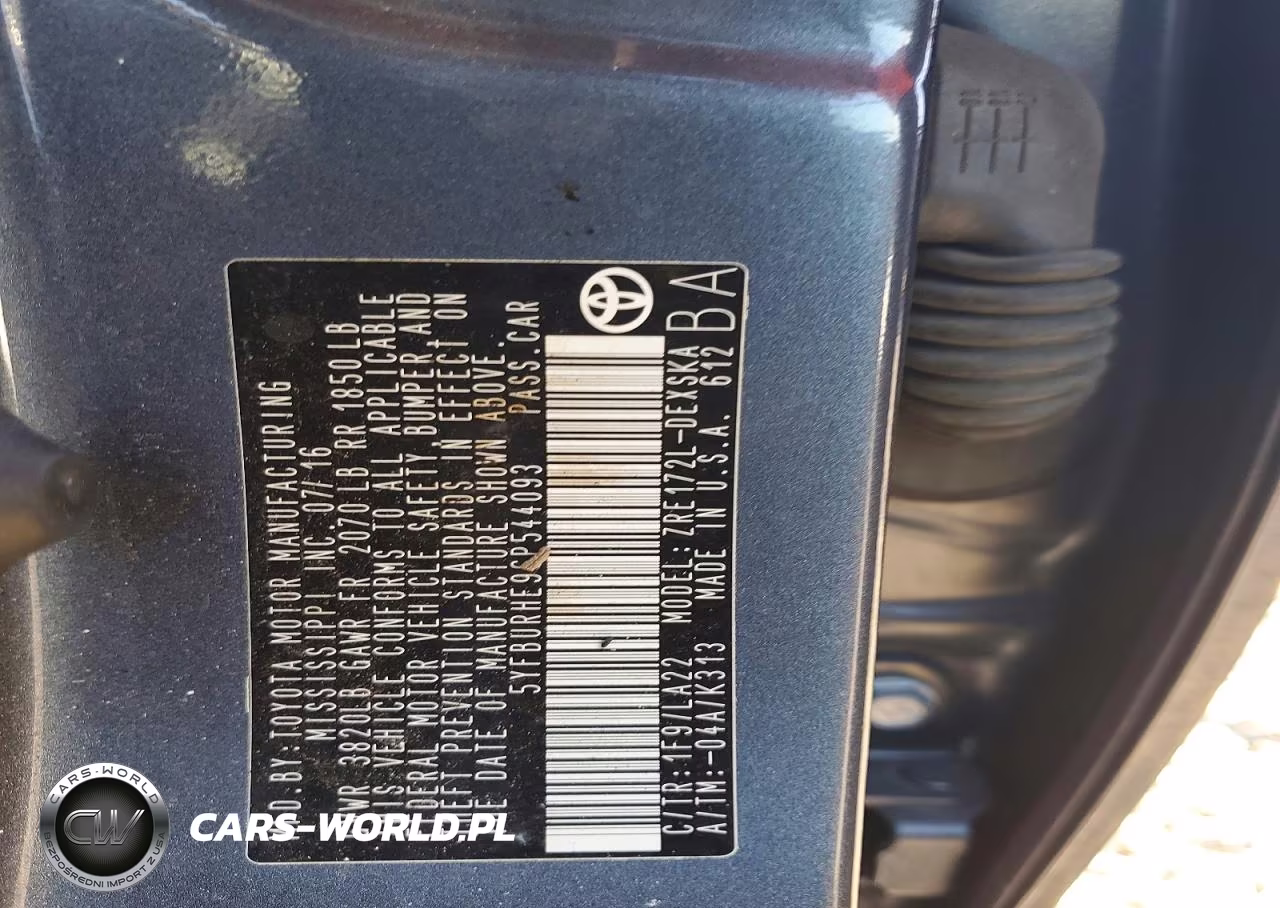 2016 Toyota Corolla L VIN:5YFBURHE9GP544093 - 12