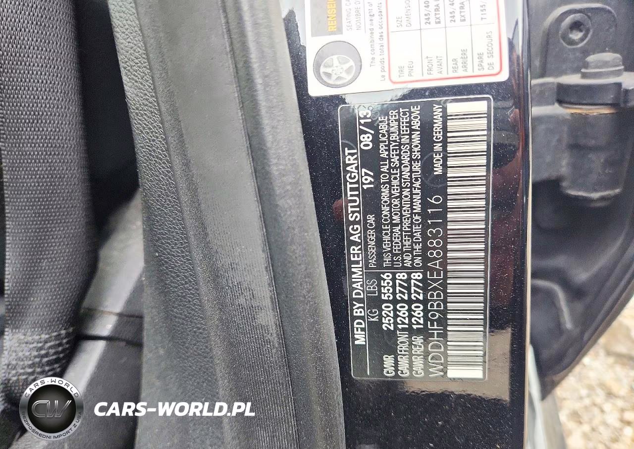 MERCEDES-BENZ E 550 4MAT VIN:WDDHF9BBXEA883116 - 12