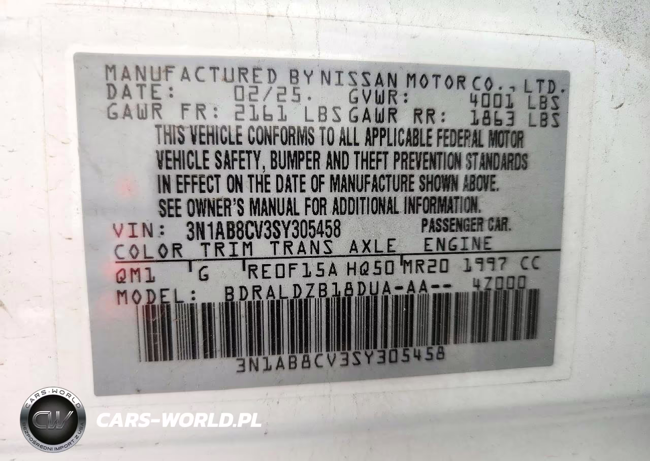 2025 Nissan Sentra Sv VIN:3N1AB8CV3SY305458 - 13