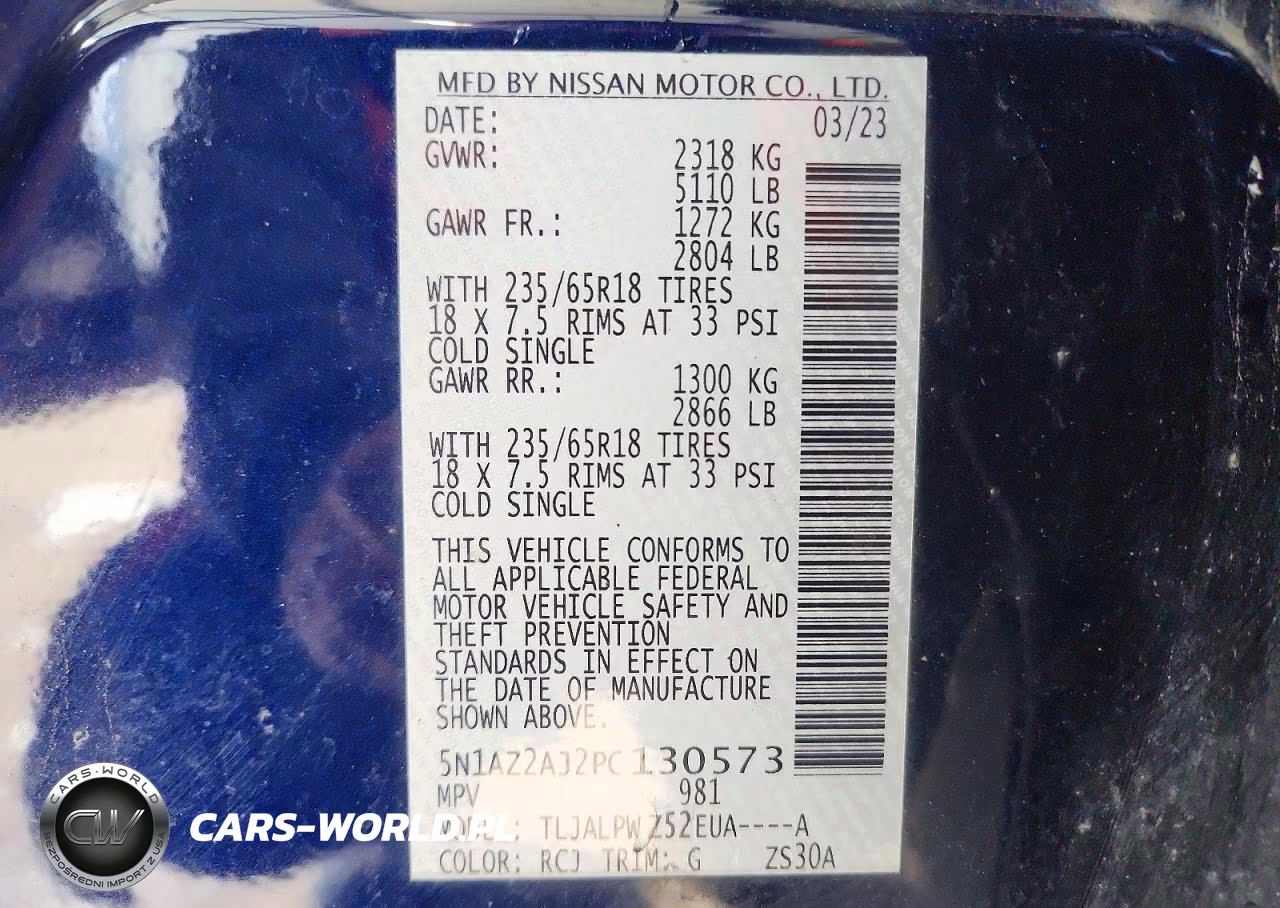 2023 Nissan Murano S VIN:5N1AZ2AJ2PC130573 - 13